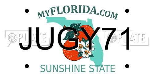 JUGY71 Florida License Plate