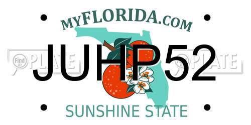 JUHP52 Florida License Plate