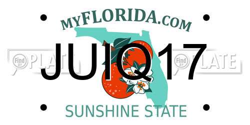 JUIQ17 Florida License Plate