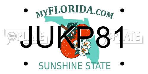 JUKP81 Florida License Plate