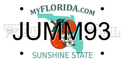 JUMM93 Florida License Plate