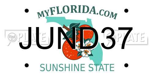 JUND37 Florida License Plate