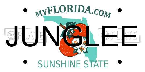 JUNGLEE Florida License Plate