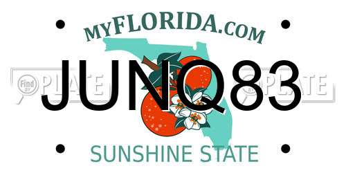 JUNQ83 Florida License Plate