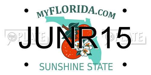 JUNR15 Florida License Plate