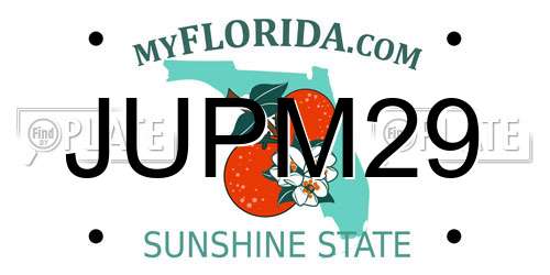 JUPM29 Florida License Plate