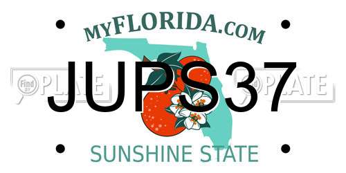 JUPS37 Florida License Plate