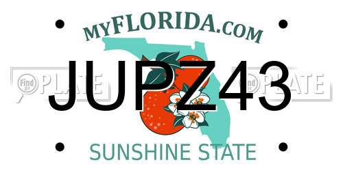 JUPZ43 Florida License Plate
