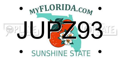 JUPZ93 Florida License Plate