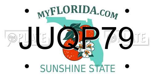 JUQP79 Florida License Plate