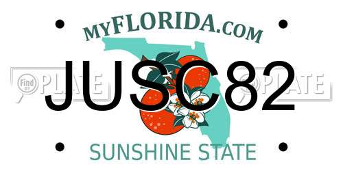 JUSC82 Florida License Plate