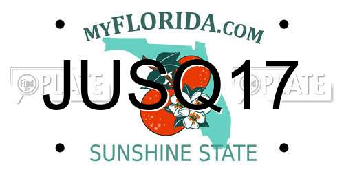 JUSQ17 Florida License Plate