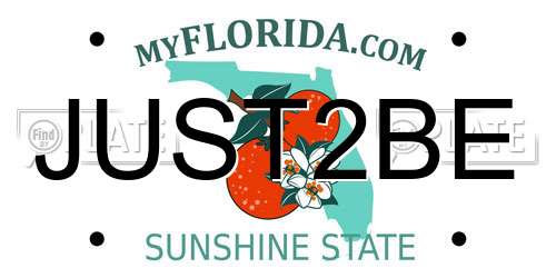 JUST2BE Florida License Plate