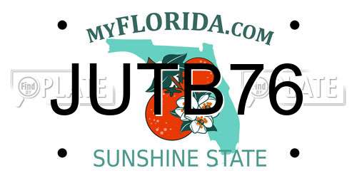JUTB76 Florida License Plate