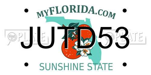 JUTD53 Florida License Plate