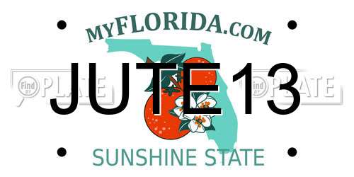 JUTE13 Florida License Plate