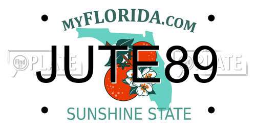JUTE89 Florida License Plate