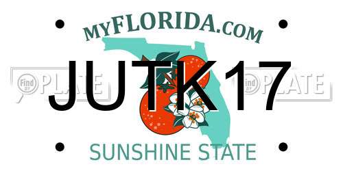 JUTK17 Florida License Plate