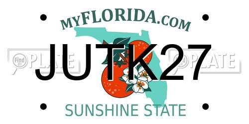JUTK27 Florida License Plate