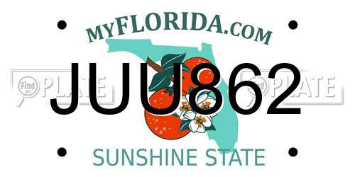 JUU862 Florida License Plate
