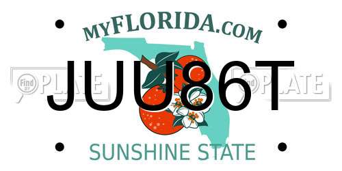 JUU86T Florida License Plate