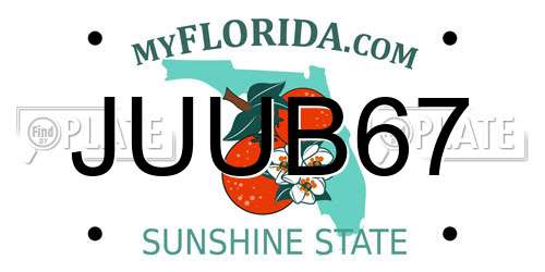 JUUB67 Florida License Plate