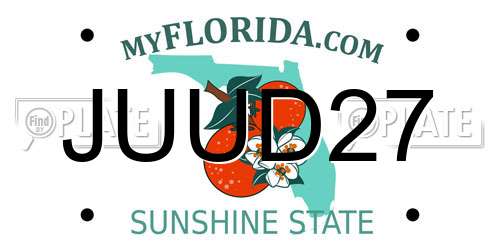 JUUD27 Florida License Plate