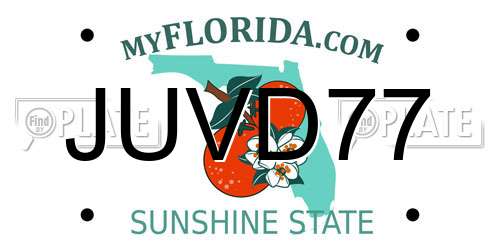JUVD77 Florida License Plate
