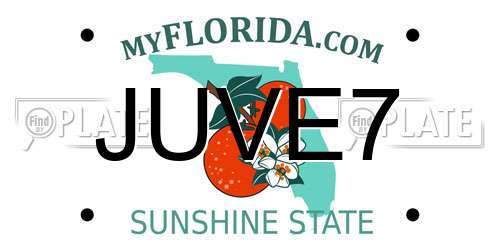 JUVE7 Florida License Plate