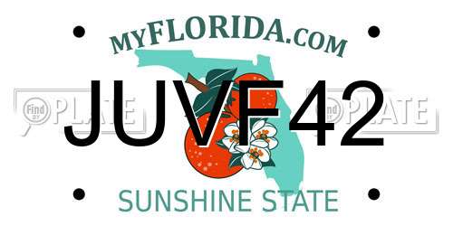 JUVF42 Florida License Plate