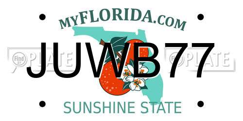JUWB77 Florida License Plate