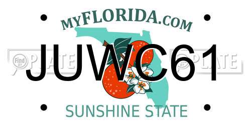 JUWC61 Florida License Plate