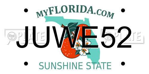 JUWE52 Florida License Plate