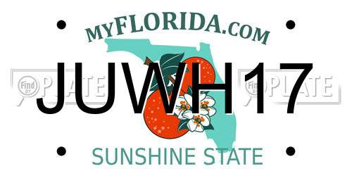 JUWH17 Florida License Plate