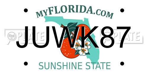 JUWK87 Florida License Plate