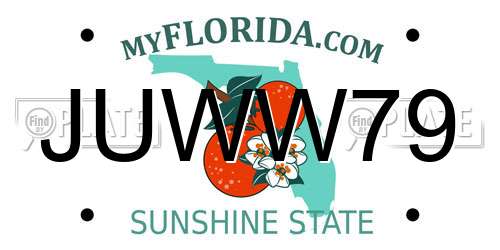 JUWW79 Florida License Plate