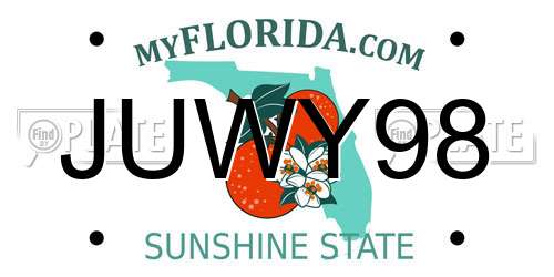 JUWY98 Florida License Plate