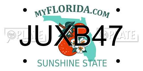 JUXB47 Florida License Plate