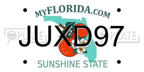 JUXD97 Florida License Plate