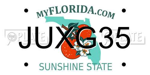 JUXG35 Florida License Plate