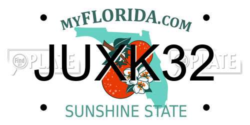 JUXK32 Florida License Plate