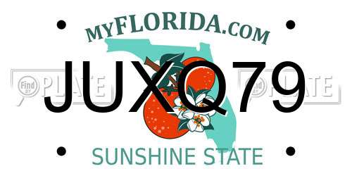JUXQ79 Florida License Plate