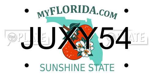 JUXY54 Florida License Plate