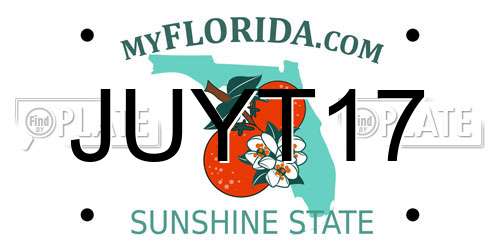 JUYT17 Florida License Plate