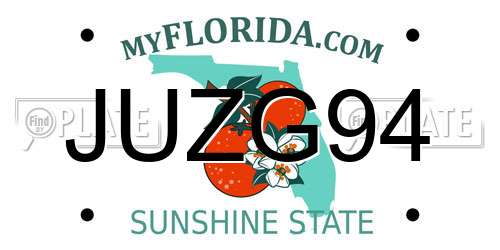 JUZG94 Florida License Plate