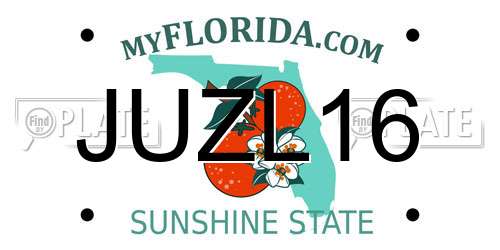 JUZL16 Florida License Plate
