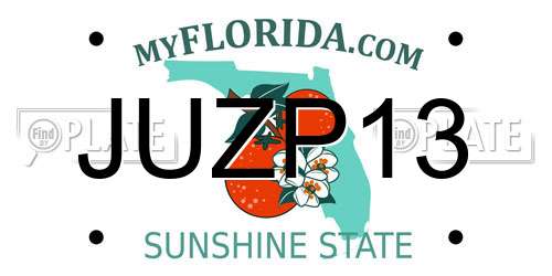 JUZP13 Florida License Plate