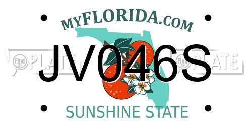 JV046S Florida License Plate