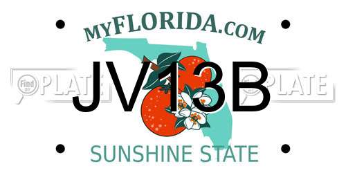 JV13B Florida License Plate