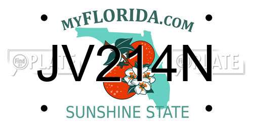 JV214N Florida License Plate